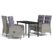 vidaXL Garden Dining Set in Gray and Black