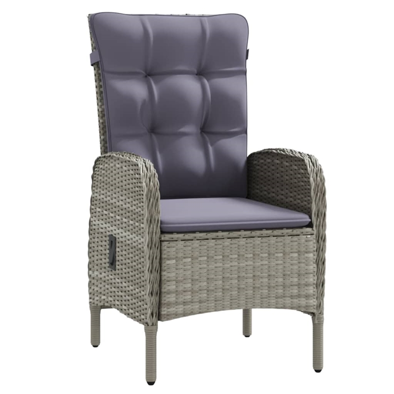 vidaXL PE Rattan Ergonomic Garden Dining Set in Gray