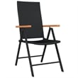 vidaXL PE Rattan 7 Piece Foldable Garden Dining Set in Black