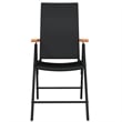 vidaXL PE Rattan 7 Piece Foldable Garden Dining Set in Black