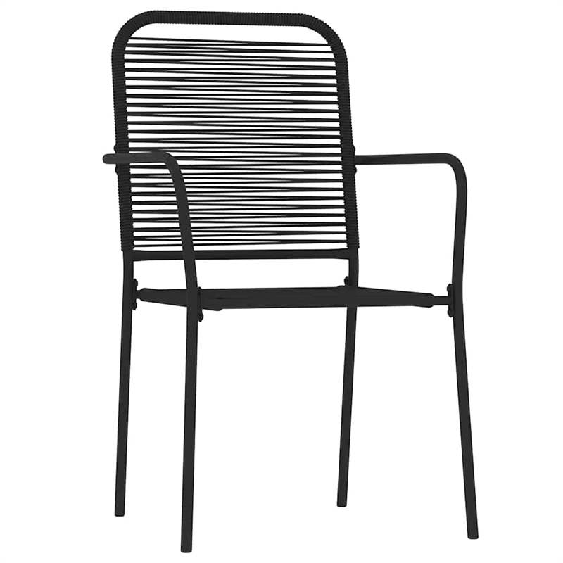 vidaXL Powder-Coated Steel Dining Set in Black