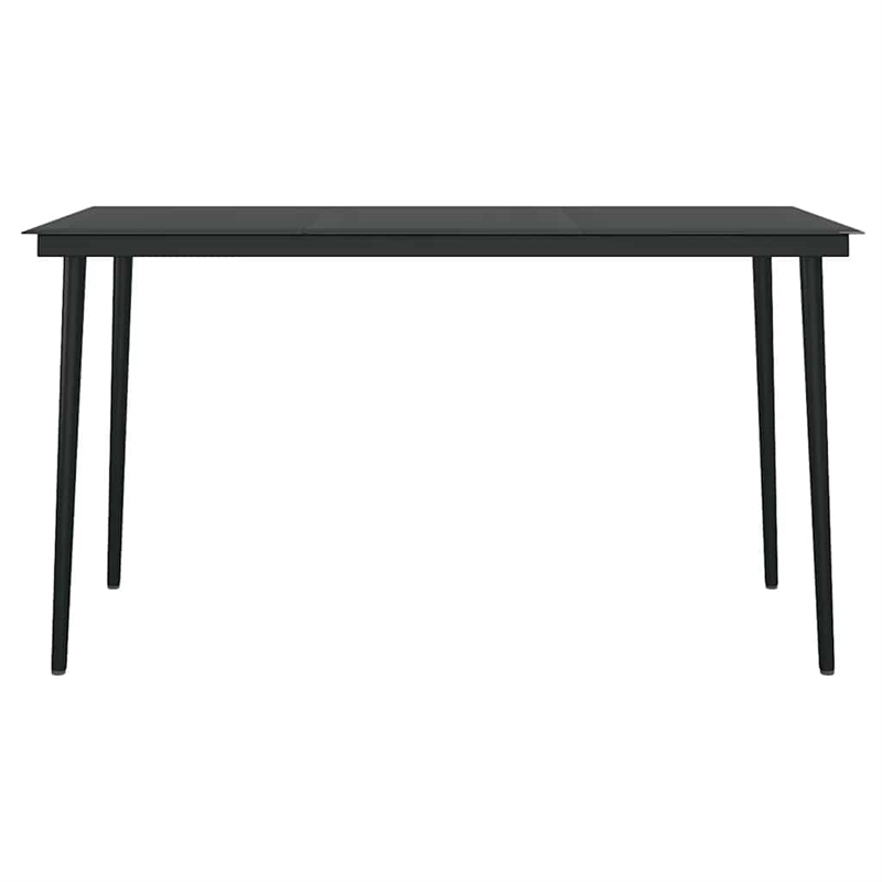 vidaXL Powder-Coated Steel Dining Set in Black