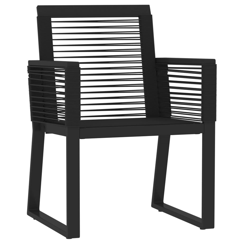 vidaXL Powder-Coated Steel Dining Set in Black