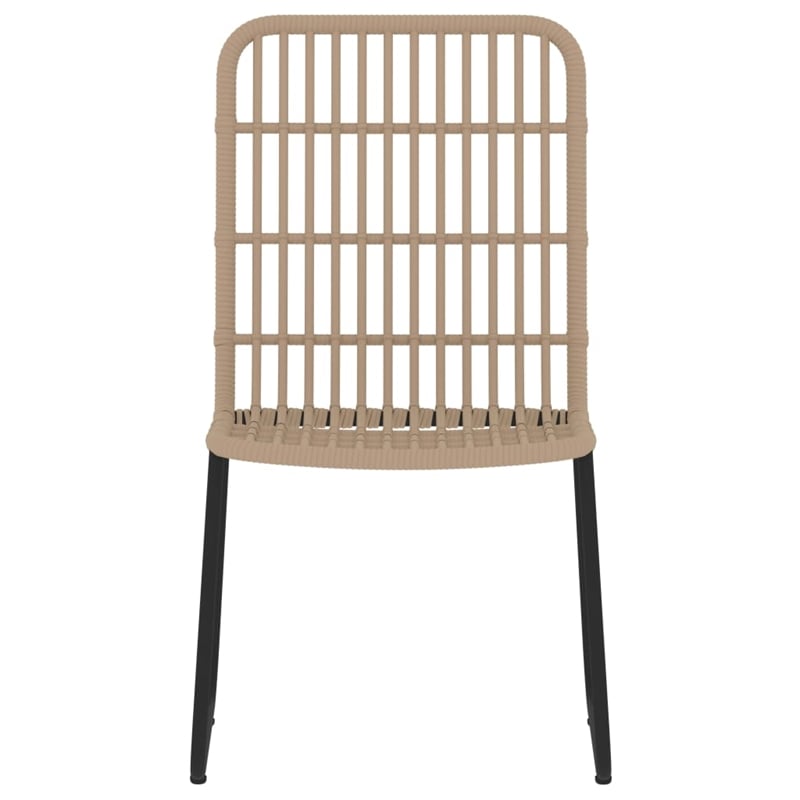 vidaXL PE Rattan Medium Lightweight Dining Set in Oak/Black