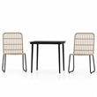 vidaXL Medium Stackable Dining Set in Oak/Black PE Rattan
