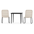 vidaXL Medium Stackable Dining Set in Oak/Black PE Rattan