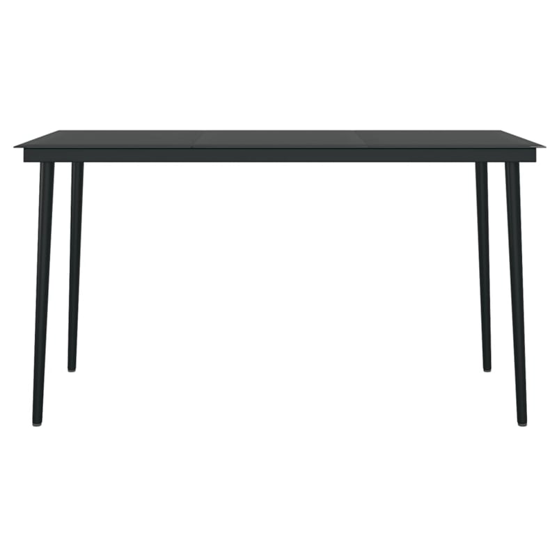 vidaXL Powder-Coated Steel Large Durable Dining Set in Black