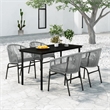 vidaXL Powder-Coated Steel Medium Garden Dining Set in Gray
