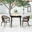 vidaXL Garden Dining Set Table in Black/Chair in Brown/Cushion Cream White