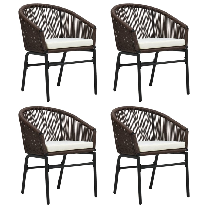 vidaXL Garden Dining Set in Black/Brown/Cream White