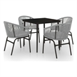 vidaXL Garden Dining Set in Black/Gray