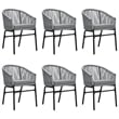 vidaXL Powder-Coated Steel Garden Dining Set in Black