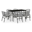 vidaXL Powder-Coated Steel Garden Dining Set in Black