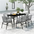 vidaXL Powder-Coated Steel Garden Dining Set in Black