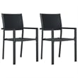vidaXL Powder-Coated Steel Garden Dining Set in Black