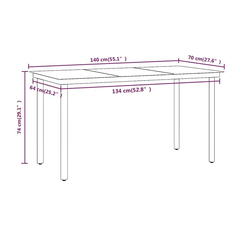 vidaXL Garden Dining Set in Gray and Black