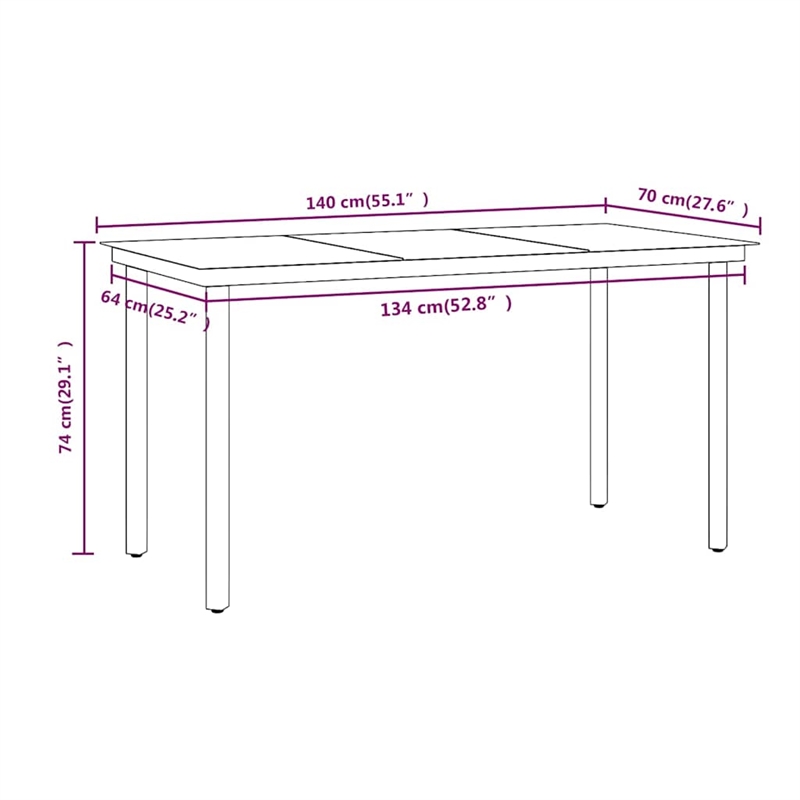 vidaXL Garden Dining Set in Gray and Black