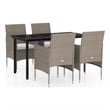 vidaXL Patio Dining Set in Beige and Black