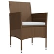 vidaXL Garden Dining Set in Brown and Black