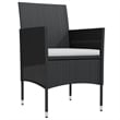 vidaXL PE Rattan 5 Piece Set Garden Dining Set in Black