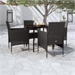 vidaXL PE Rattan 5 Piece Set Garden Dining Set in Black