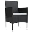 vidaXL PE Rattan/Powder-Coated Steel/Glass Garden Dining Set in Black