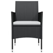 vidaXL PE Rattan/Powder-Coated Steel/Glass Garden Dining Set in Black