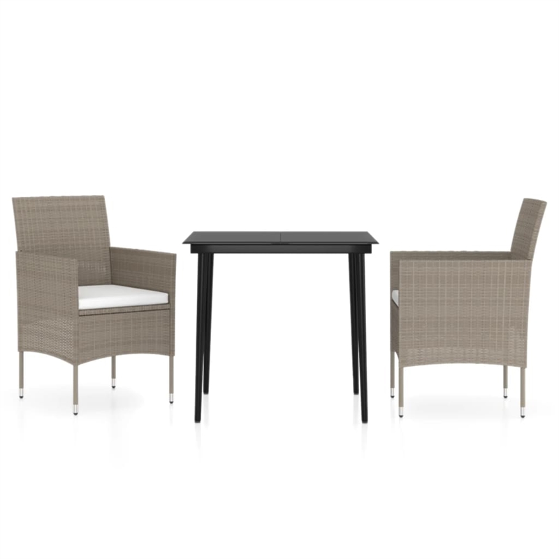 vidaXL Garden Dining Set in Beige and Black