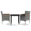 vidaXL Garden Dining Set in Gray and Black