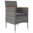 vidaXL Garden Dining Set in Gray and Black