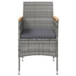 vidaXL Garden Dining Set in Gray and Black