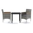 vidaXL Garden Dining Set in Gray and Black