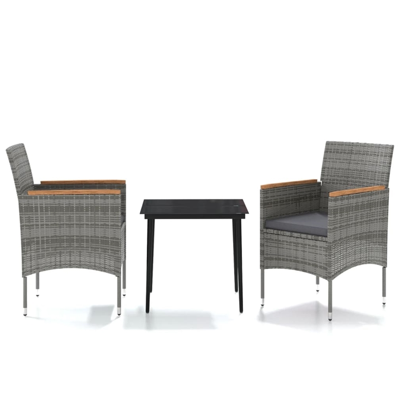 vidaXL Garden Dining Set in Gray and Black
