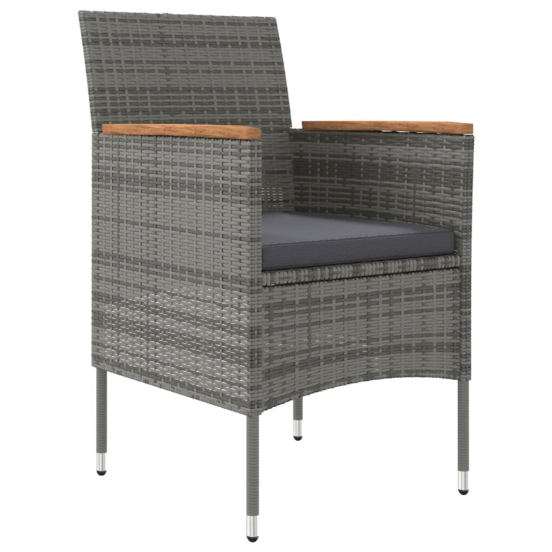 vidaXL Garden Dining Set in Gray and Black