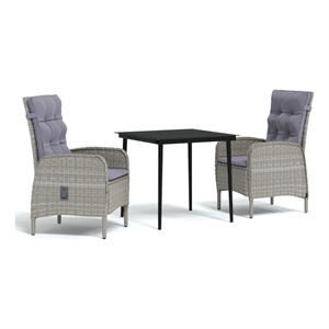 vidaXL Garden Dining Set in Gray and Black