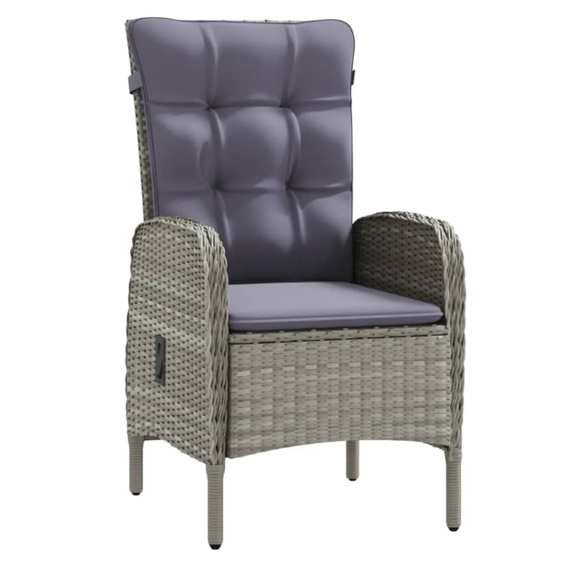 vidaXL Garden Dining Set in Gray and Black