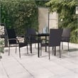 vidaXL PE Rattan/Powder-Coated Steel/Glass Garden Dining Set in Black