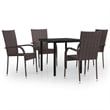 vidaXL Garden Dining Set in Brown and Black