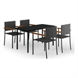 vidaXL Garden Dining Set in Black