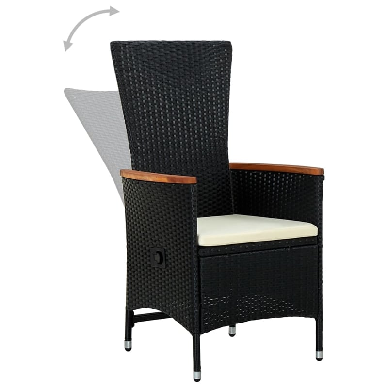 vidaXL Garden Dining Set in Black