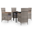 vidaXL Coated Steel Medium Garden Dining Set in Gray and Black