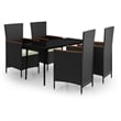 vidaXL Powder-Coated Steel MediumGarden Dining Set in Black