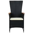 vidaXL Powder-Coated Steel MediumGarden Dining Set in Black