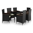 vidaXL Garden Dining Set in Black/Cream White