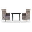 vidaXL Garden Dining Set in Gray and Black