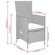 vidaXL Garden Dining Set in Beige and Black
