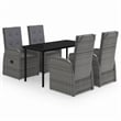 vidaXL Garden Dining Set in Gray and Black