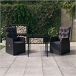 vidaXL Garden Dining Set in Black With in Black Cushions