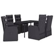vidaXL PE Rattan/Powder-Coated Steel/Glass Garden Dining Set in Black