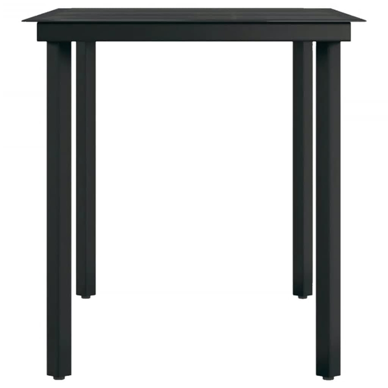 vidaXL PE Rattan/Powder-Coated Steel/Glass Garden Dining Set in Black